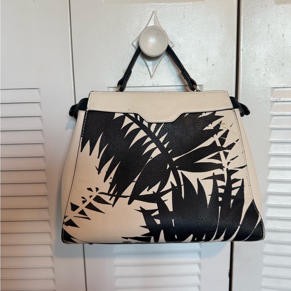 Charming Charlie Black and Cream Satchel